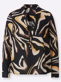 Witt Langarm-Bluse schwarz-schoko-bedruckt – Produktbild 1 von 1