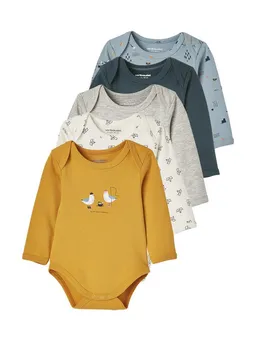 Vertbaudet Vertbaudet Body Baby Langarm-Bodys 5er-Pack, Schlupfform – Produktbild 1 von 1