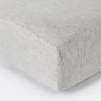 By Native By Native Spannbettlaken aus 100% Leinen | 90x200 | 140x200 | 160x200 | 180x200, Grau-gestreift, – Produktbild 1 von 1
