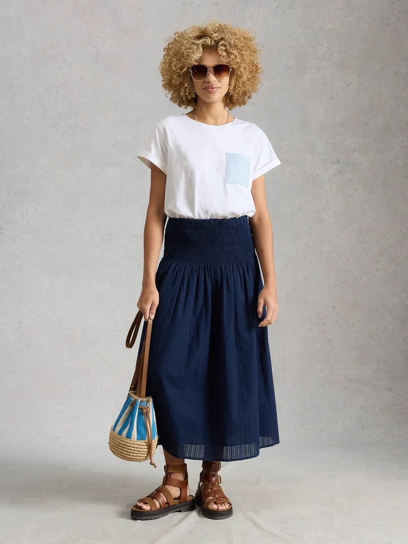 White Stuff T-Shirt Gina mit bestickter Tasche - 40, Weiß multi, – Produktbild 2 von 4