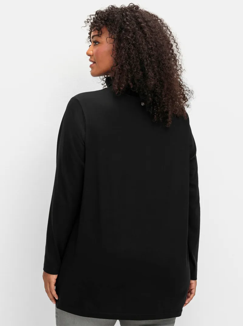 sheego Rollkragenshirt schwarz, Schwarz, – Produktbild 2 von 2
