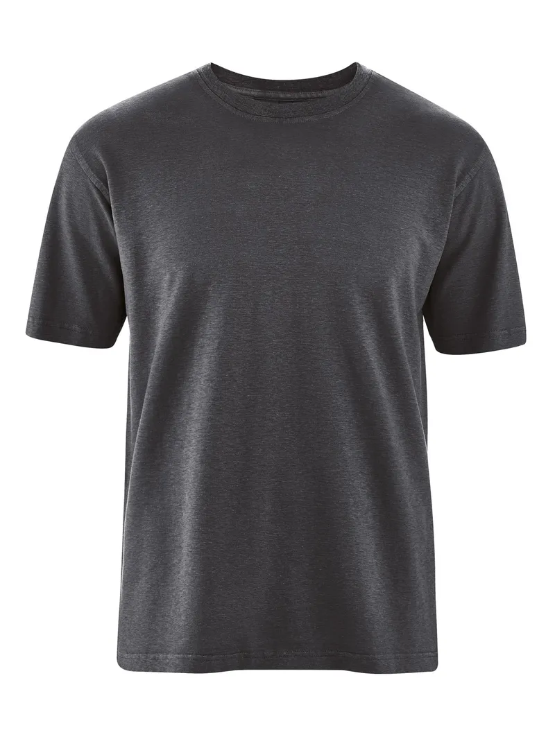 HempAge Hempage Herren vegan T-Shirt Basic Schwarz, Schwarz, – Produktbild 1 von 2