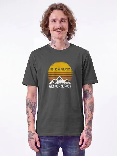 watapparel watapparel T-Shirt Unisex Mehr Wandern, Anthracite, – Produktbild 2 von 2