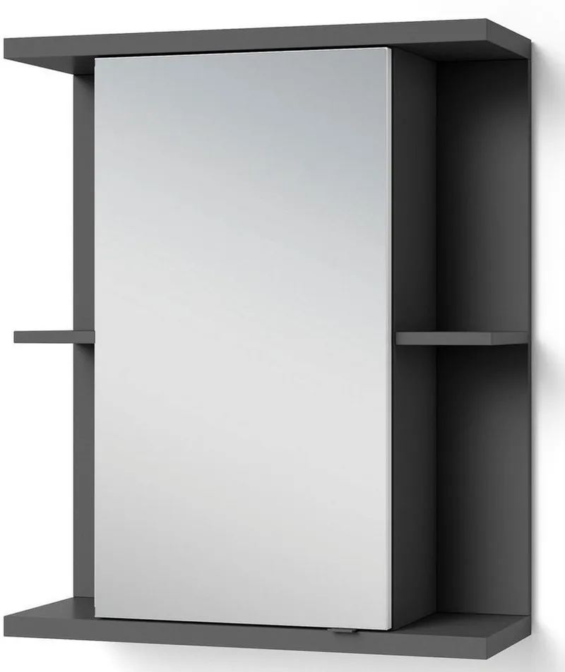 byLIVING Spiegelschrank Nebraska Breite 60 cm, mit großer Spiegeltür und viel Stauraum, Grau, – Produktbild 4 von 5