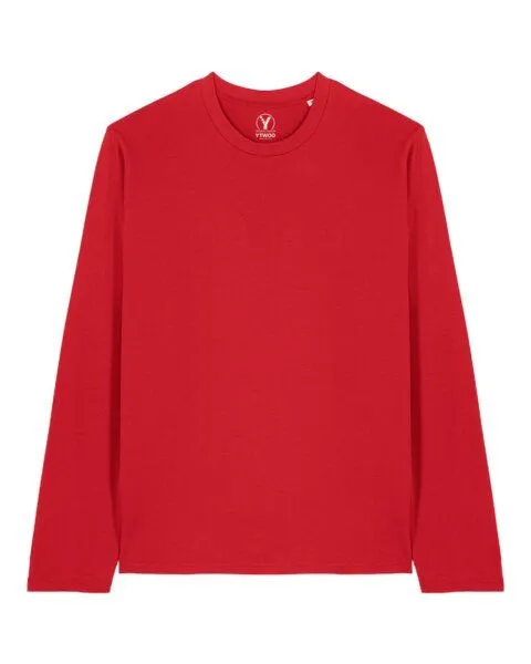 YTWOO YTWOO Basic Unisex Langarmshirt aus 100% Biobaumwolle, Rot, – Produktbild 1 von 4