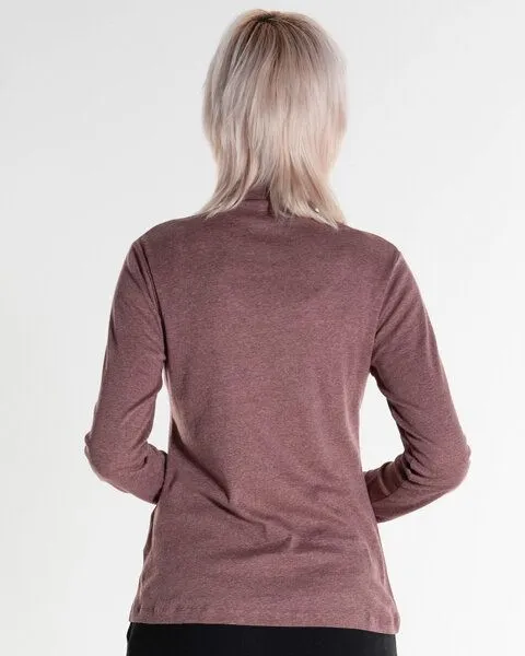 Alma & Lovis Alma & Lovis Rollkragenshirt aus Bio-Baumwoll-Jersey | Melange Rolli, Woodrose, – Produktbild 3 von 4
