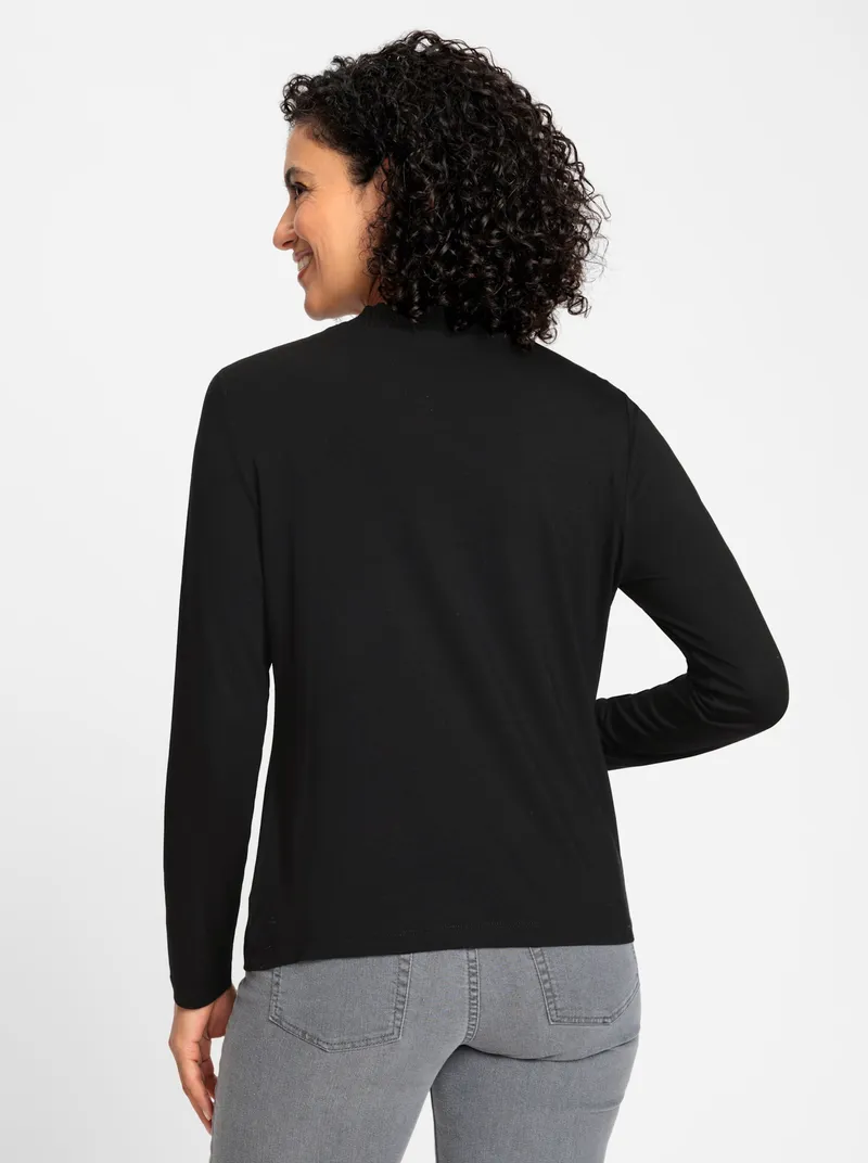 Witt Stehkragenshirt schwarz, Schwarz, – Produktbild 2 von 2