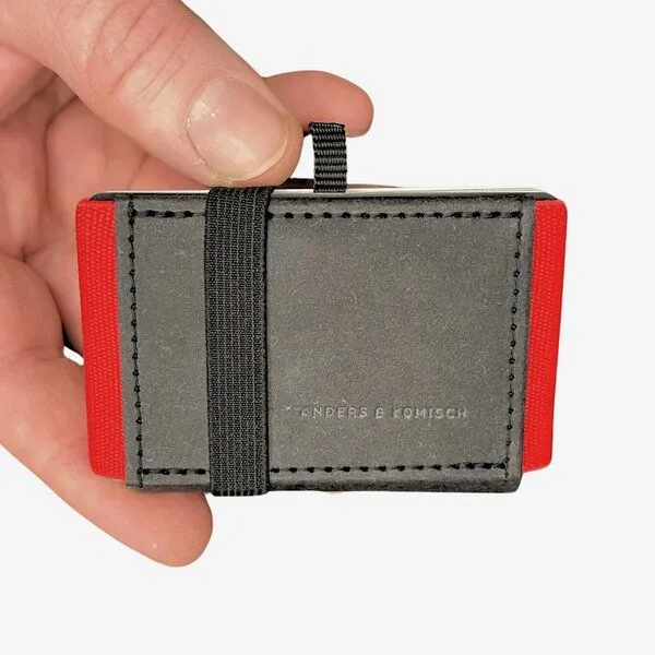 ANDERS & KOMISCH ANDERS & KOMISCH Kleiner Geldbeutel mit Münzfach - MINI PRO Wallet, Schwarz/rot, – Produktbild 2 von 4