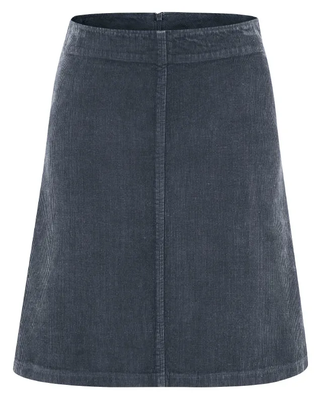 HempAge Hempage Damen vegan A-Linien-Rock Aus Cord Dunkelgrau, Grau, – Produktbild 2 von 2