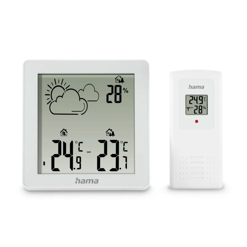 Hama Hama Wetterstation "Zakynthos", Thermometer, Hygrometer, mit Außensensor, Weiß – Produktbild 1 von 5