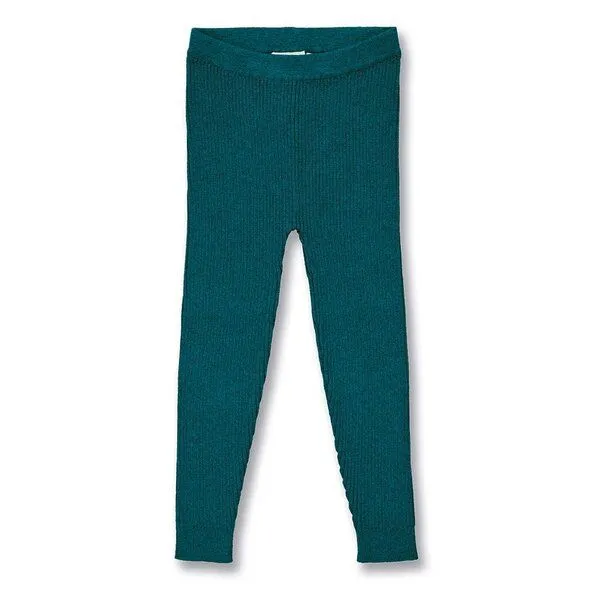 Sense Organics Sense Organics Kinder Strickleggings, Modell YUMA, Dunkelgrün melange, – Produktbild 1 von 3