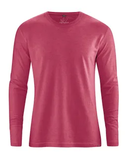 HempAge Hempage Herren vegan Langarm Shirt Basic In Sangria Rot – Produktbild 1 von 1