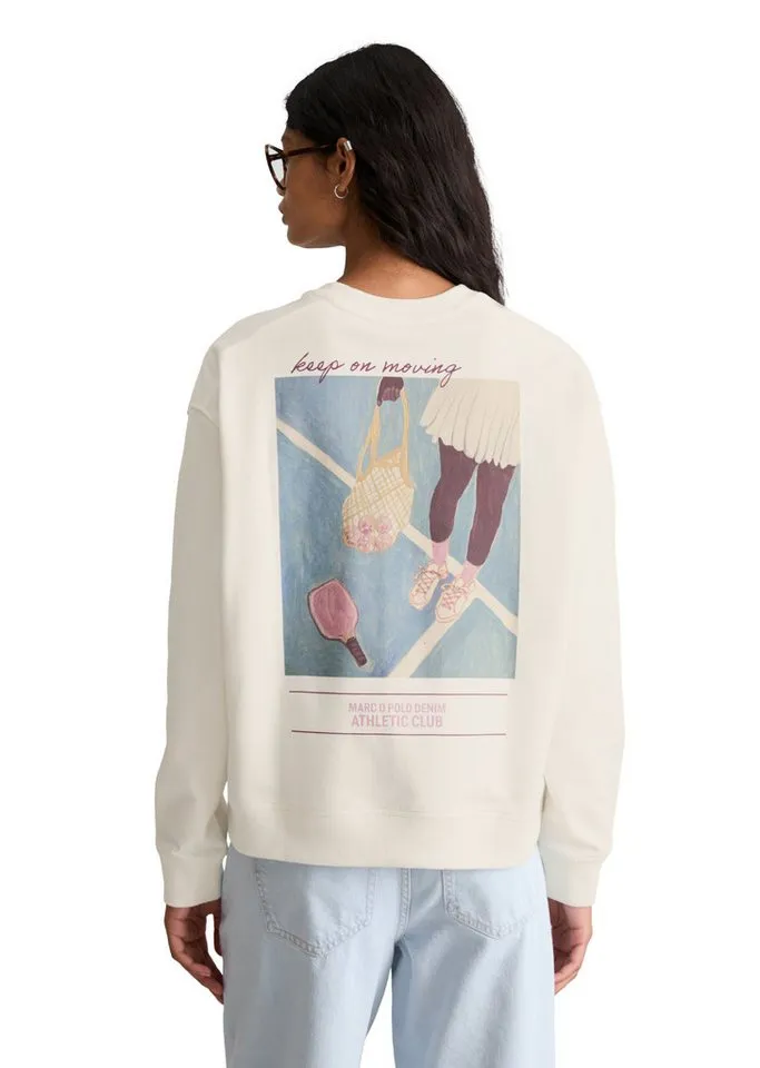 Marc O'Polo DENIM Sweatshirt mit markantem Rückenprint, Weiß, – Produktbild 3 von 5