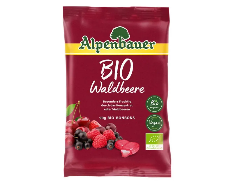 Alpenbauer Alpenbauer Süßigkeit, Alpenbauer Bio Waldbeeren Bonbons mit flüssigem Kern 90g 3er Pack – Produktbild 2 von 3
