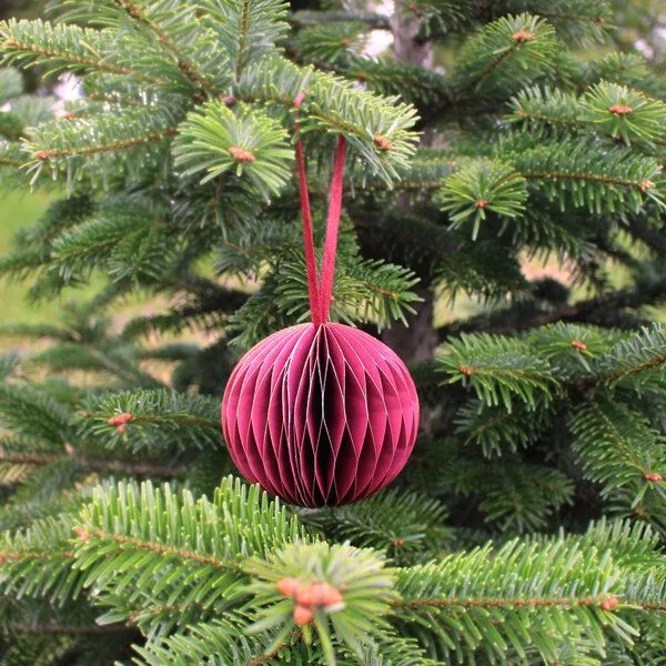 Mitienda Shop Mitienda Shop Fensterdeko/ Christbaumschmuck aus Papier Kugel Honeycomb, Rot, – Produktbild 2 von 4