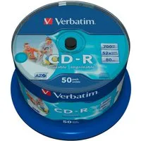 Verbatim Verbatim Rohlinge 'Wide Inkjet Printable' CD-R, 50 Stk. – Produktbild 1 von 1