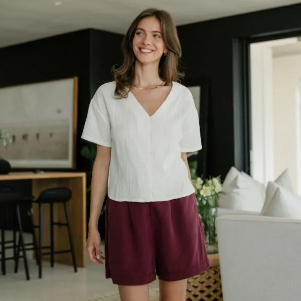 NORDLICHT NORDLICHT Musselin Shirt aus 100% Bio-Baumwolle FREJA, Weiß, – Produktbild 1 von 4