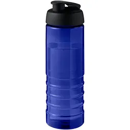 Unbranded H2O Active® Eco Treble 750 ml Sportflasche mit Stülpdeckel & Trinkklappe, blau, schwarz – Produktbild 1 von 1