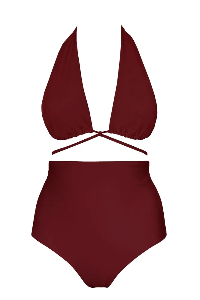 Anekdot Anekdot Damen vegan Versatile Core High Bikini Set Merlot, Dunkelrot, – Produktbild 2 von 2