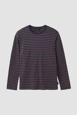 recolution Recolution Herren vegan Langarmshirt Maca Stripes In Dark Grape – Produktbild 1 von 1