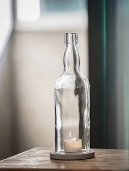 MaBe MaBe Tischleuchte + WINDLICHT aus der Whisky Flasche 2in1 – Produktbild 1 von 1