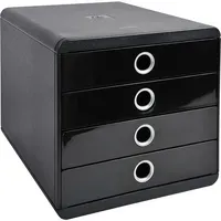 Exacompta Exacompta Schubladenbox Pop-Box "Glossy", DIN A4+, 4 Schubladen geschlossen, schwarz – Produktbild 2 von 2