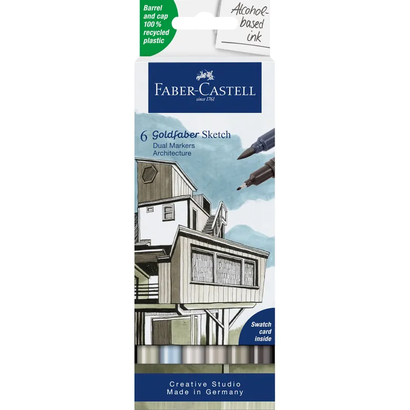 Faber-Castell Faber-Castell 6er-Etui Goldfaber Sketch Marker "Architecture" – Produktbild 1 von 2