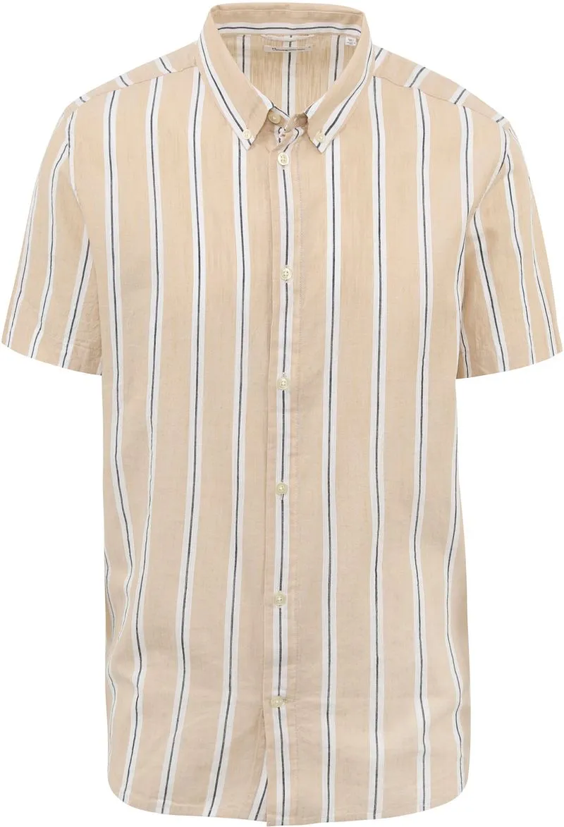KnowledgeCotton Apparel KnowledgeCotton Apparel Hemd Streifen Beige - Größe XL, Beige, – Produktbild 1 von 3