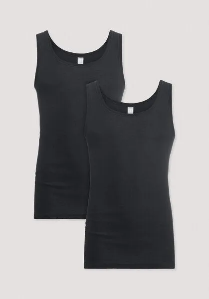 hessnatur hessnatur Athletic Shirt Fitted 2er Pack PURE NATURE aus reiner Bio-Baumwolle, Schwarz, – Produktbild 5 von 5