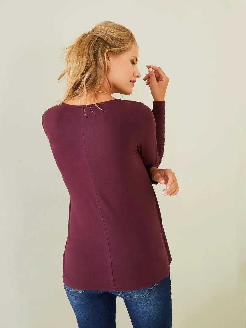 Vertbaudet Wickelshirt für Schwangerschaft & Stillzeit, Dunkelbraun, – Produktbild 3 von 4