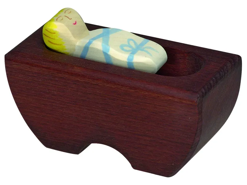 Holztiger Holztiger Holzfigur "Jesuskind 2 in der Krippe" 11 x 2,8 x 8 cm, Mehrfarbig, – Produktbild 1 von 1