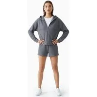 ORGANICATION ORGANICATION JENNIFER | Waffel-Hoodiejacke aus Bio-Baumwolle & recyceltem Polyester, Grey, – Produktbild 2 von 5