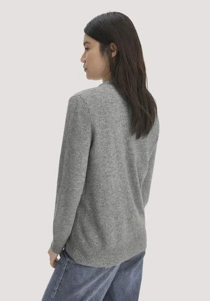 hessnatur hessnatur Strickjacke Relaxed aus Bio-Schurwolle mit Cashmere, Grau, – Produktbild 2 von 4