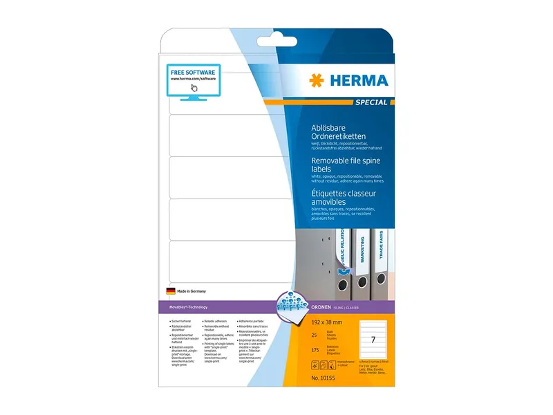 Herma 175 HERMA Ordnerrückenschilder 38 x 192 mm – Produktbild 2 von 3