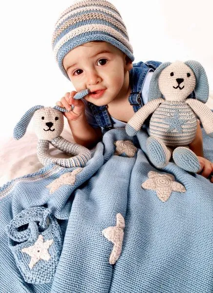 Pebble Pebble Bio Baby Decke, Hellblau, – Produktbild 2 von 2