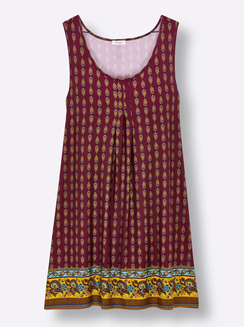 sheego sheego Druckkleid bordeaux-burgund-bedruckt, Bordeaux-burgund-bedruckt, – Produktbild 2 von 2