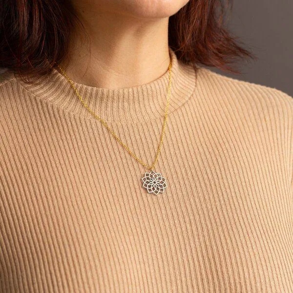 feinformart feinformart Kette mit Holzanhänger 'Mandala', Natur (beige), – Produktbild 4 von 4
