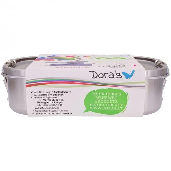 Dora's Dora's Dora’s XL Edelstahl-Lunchbox mit Trennsteg & Bügelverschluss (1,4l) – Auslaufsicher – Produktbild 3 von 3