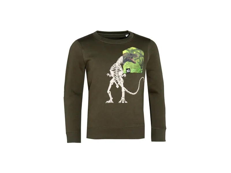 FÄDD Kinder Pullover "T-Rex BT" khaki 5-6 Jahre, Grün, mehrfarbig, – Produktbild 1 von 1