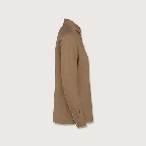 YTWOO YTWOO Damen Leinenbluse, Cream coffee, – Produktbild 3 von 3