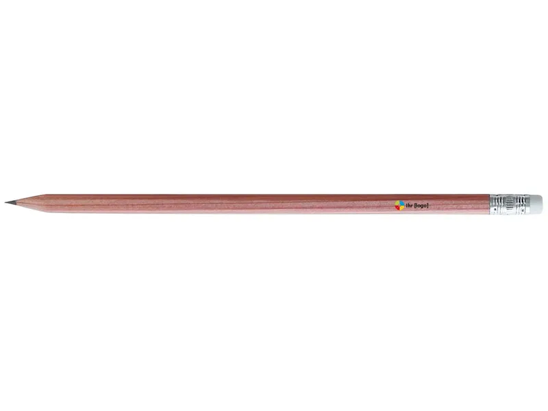 FSC-zertifizierter Bleistift 6-eckig 18,5 cm mit Radiertip, Natur, – Produktbild 1 von 1