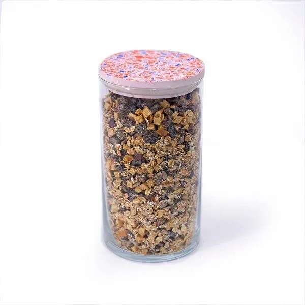 Objet Vague Objet Vague Terrazzo Dose, Vorratsglas, 1480ml, Rosa, – Produktbild 2 von 2