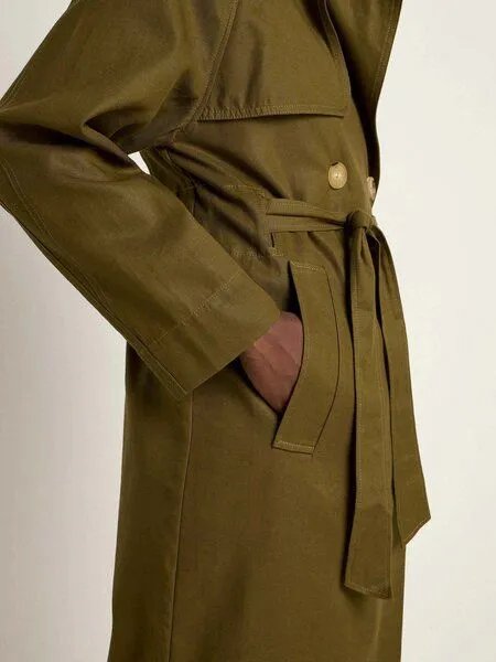 LANIUS LANIUS Trenchcoat aus TENCEL Lyocell und Bio-Baumwolle, Dark olive, – Produktbild 4 von 4