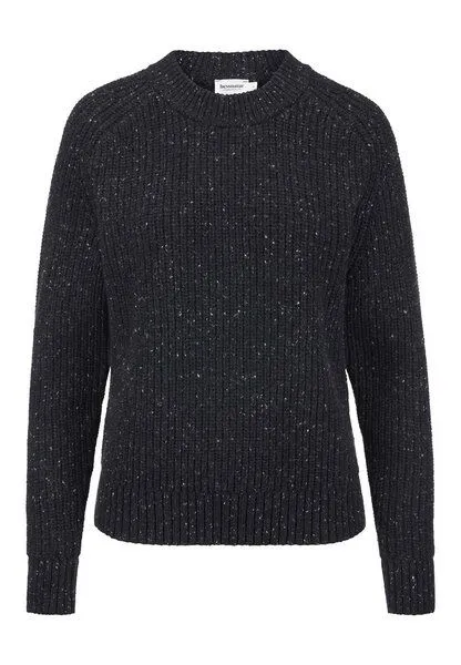 hessnatur hessnatur Strick Pullover Relaxed aus Bio-Baumwolle mit recycelter Wolle, Anthrazit, – Produktbild 3 von 4