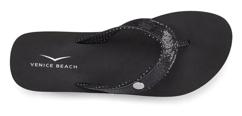 VENICE BEACH VENICE BEACH Sandale, Badeschuh, Badelatsche, Flip Flop, Badeschlappe, Pantolette Badezehentrenner Zehentrenner mit wasserabweisender und leichter Sohle VEGAN, Schwarz, – Produktbild 4 von 5