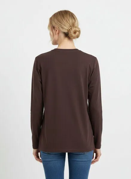 UNIPOLAR UNIPOLAR Basic Longsleeve Modell: Creative Longsleeve, Red brown (braun), – Produktbild 2 von 2