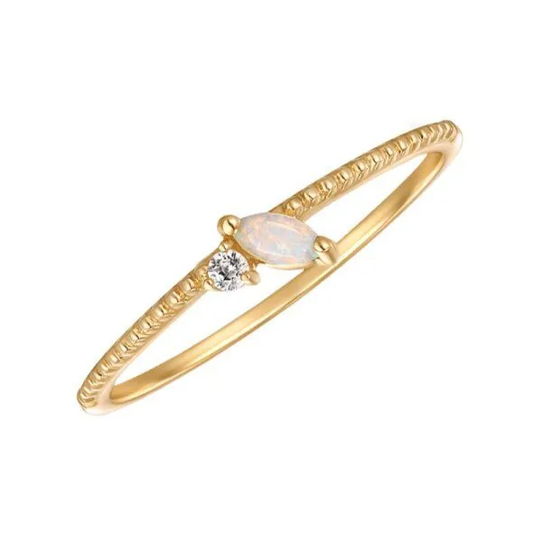 Eppi Eppi Goldener Ring mit Opal und Saphir Mariana – Produktbild 1 von 2