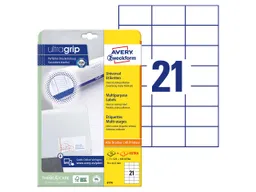Avery Zweckform 525 Avery Zweckform Universaletiketten 70 x 42,3 mm, A4, permanent – Produktbild 1 von 1