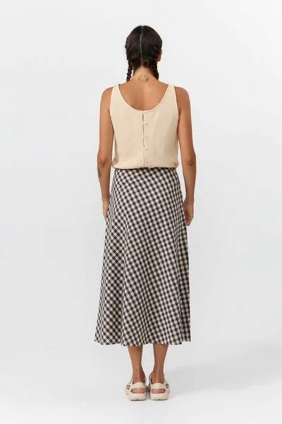 SUITE13LAB Suite13lab Damen-Midirock BELEN kariert, Grau, – Produktbild 4 von 4
