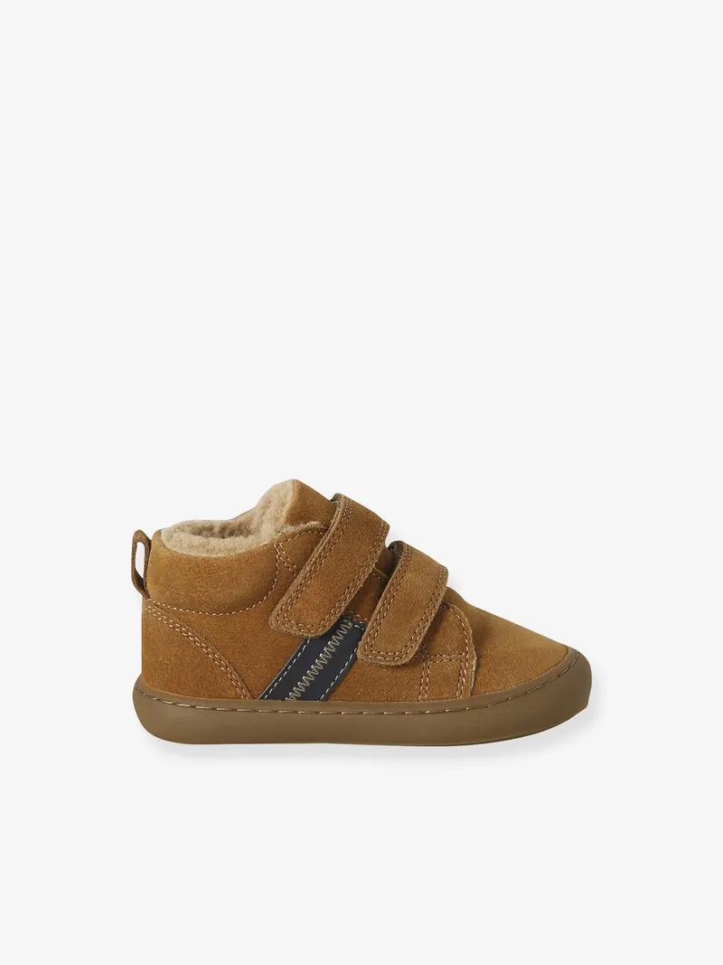 Vertbaudet Baby Mid-Sneakers aus Leder mit Klett, Hellbraun, – Produktbild 2 von 4